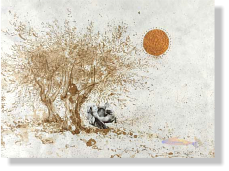 "Como pez en la tierra", 2008, tcnica mixta sobre papel, 23,5 x 31,5 cm