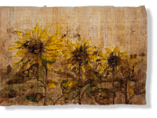 Girasoles, 2012, tinta sobre papiro, 40 x 61 cm